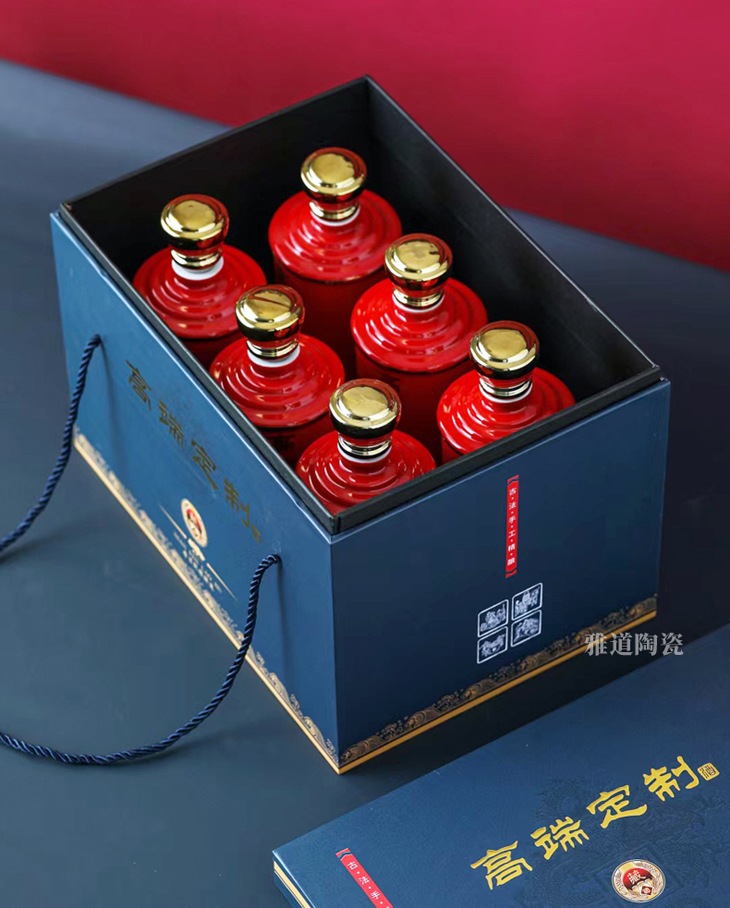 1斤装高端定制陶瓷酒瓶礼盒（三色可选）(图9)