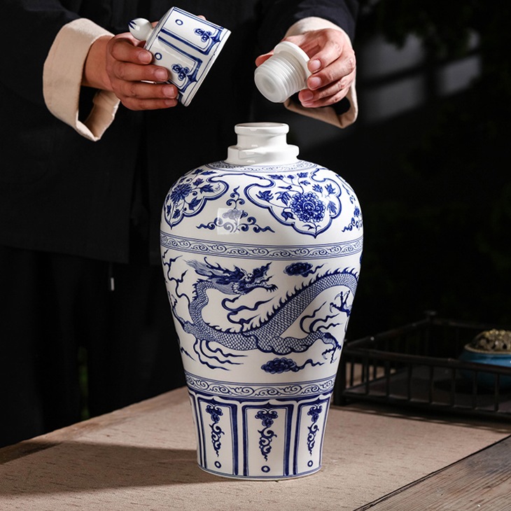1斤3斤5斤10斤20斤龙纹复古陶瓷酒坛(图7)