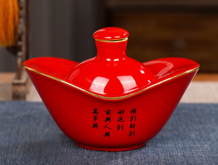 四两元宝创意陶瓷酒坛（五路财神）(图6)