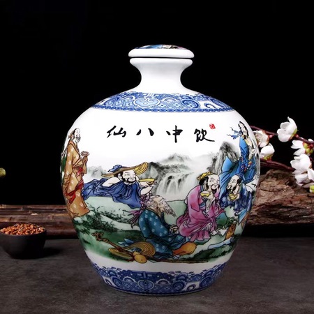 5斤装景德镇陶瓷酒坛子（饮中八仙）