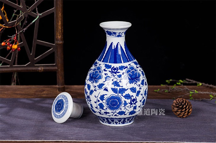 1斤2斤3斤5斤青花玉壶春小酒坛(图5)