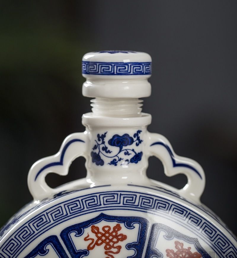 一斤装元青花仿古陶瓷酒坛（八宝抱月瓶）(图6)