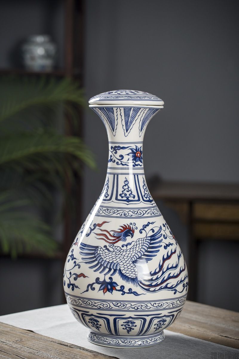 10斤装仿古元青花陶瓷酒坛（龙凤呈祥）(图5)