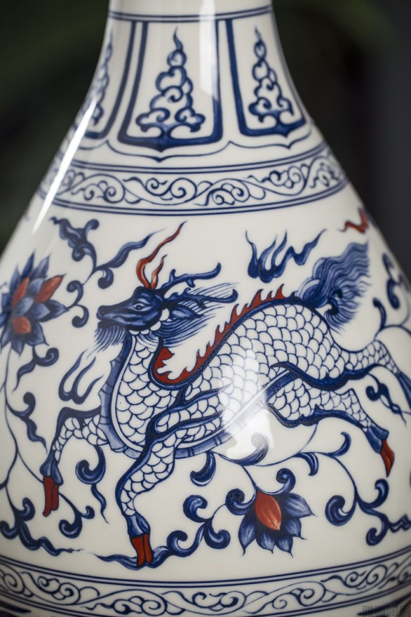 10斤装仿古元青花陶瓷酒坛（龙凤呈祥）(图4)