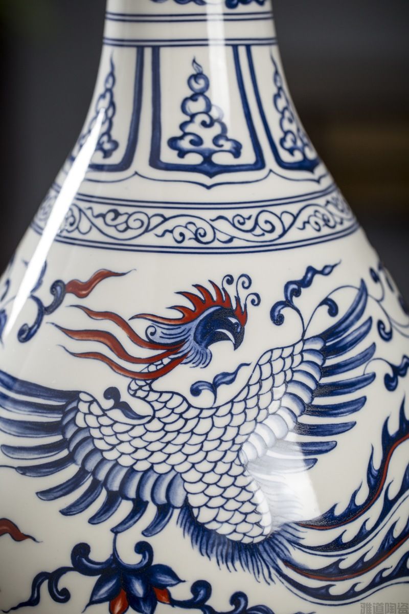 10斤装仿古元青花陶瓷酒坛（龙凤呈祥）(图6)