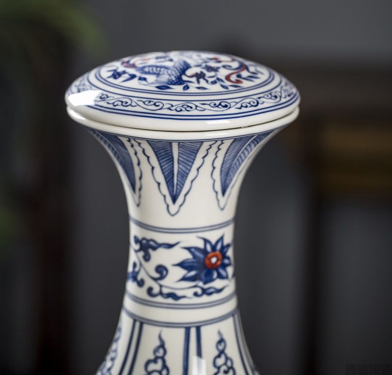 10斤装仿古元青花陶瓷酒坛（龙凤呈祥）(图7)