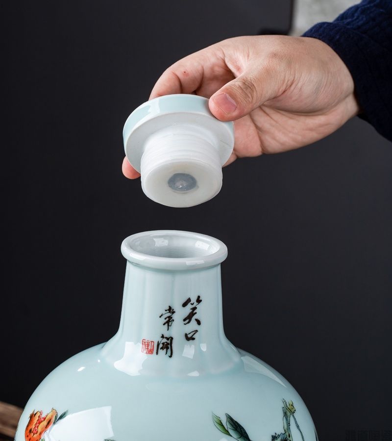 1斤3斤5斤笑口常开陶瓷酒坛(图10)