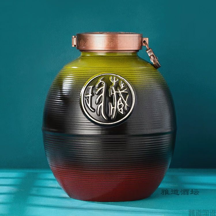 景德镇高温颜色釉珍藏酒坛