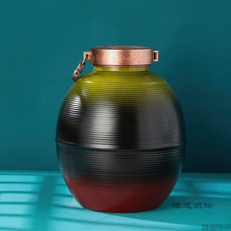 景德镇高温颜色釉珍藏酒坛(图5)