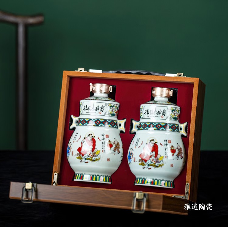1斤3斤5斤仿古陶瓷酒坛（招财进宝）(图5)