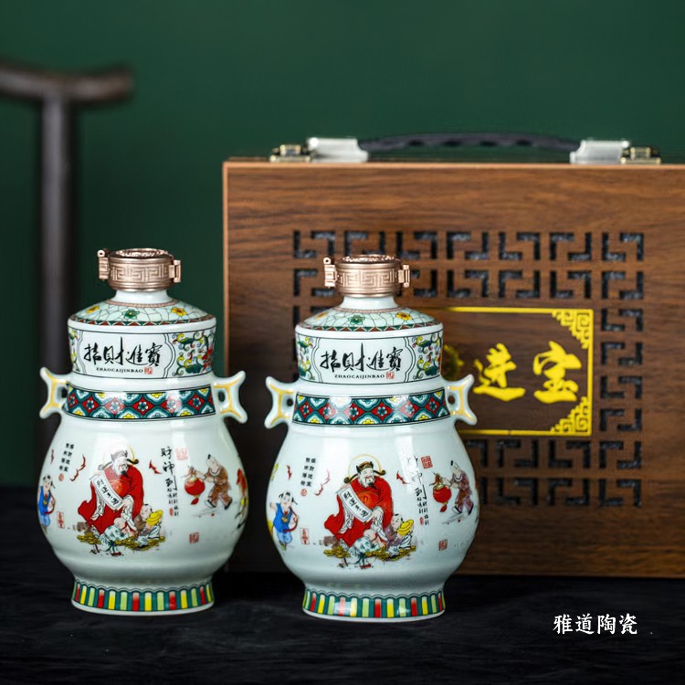 1斤3斤5斤仿古陶瓷酒坛（招财进宝）(图4)