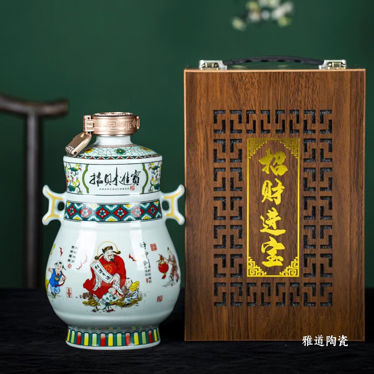 1斤3斤5斤仿古陶瓷酒坛（招财进宝）(图6)
