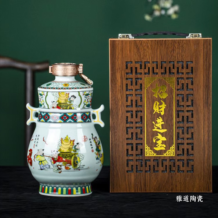 1斤3斤5斤仿古陶瓷酒坛（招财进宝）(图7)