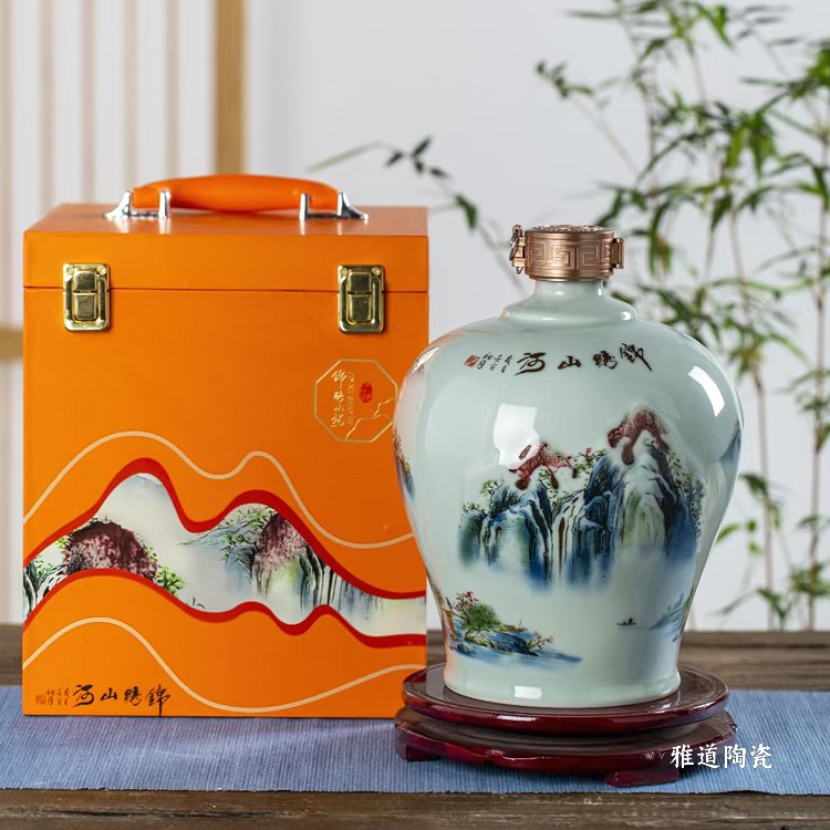 1斤3斤5斤釉里红酒坛（锦绣山河）(图7)
