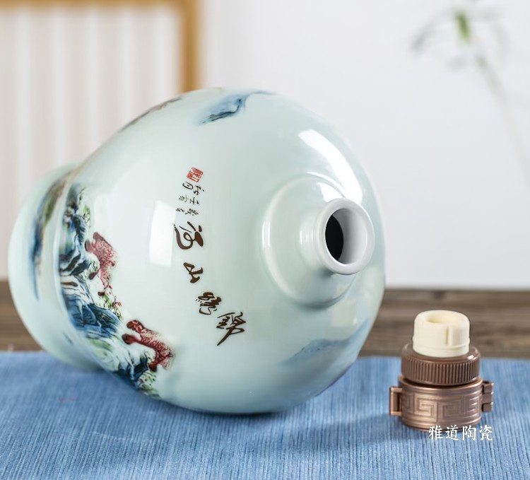 1斤3斤5斤釉里红酒坛（锦绣山河）(图9)