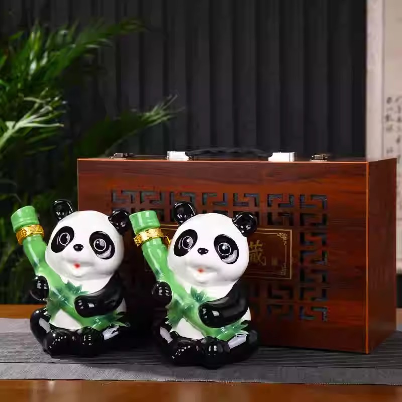 2斤木盒对装陶瓷酒瓶批发