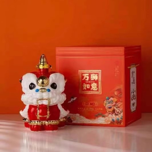 5斤陶瓷酒瓶套装批发（万狮如意）