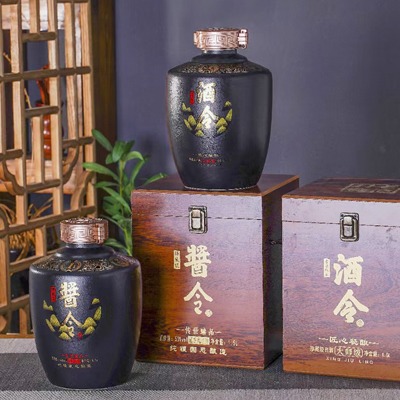 3斤装酒令精致陶瓷酒坛木盒装