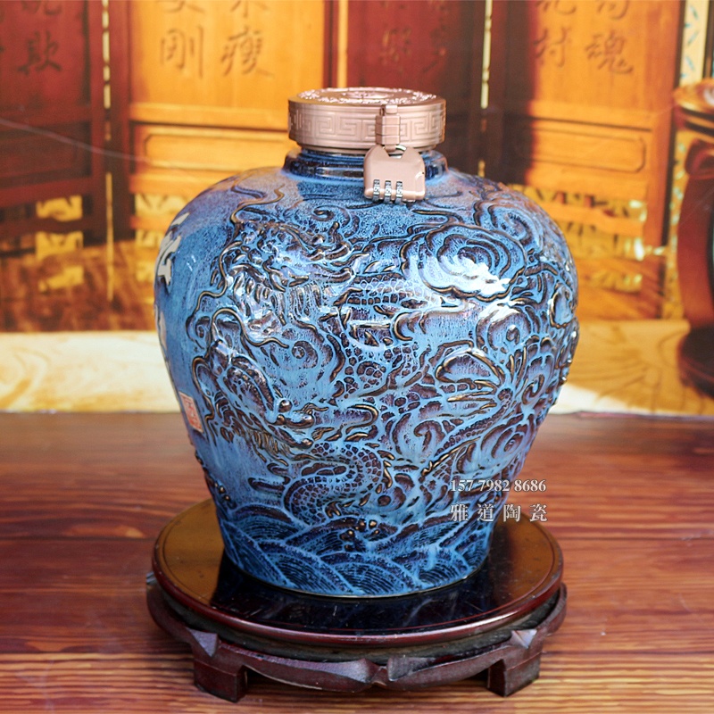 10斤装龙腾盛世高档陶瓷酒坛