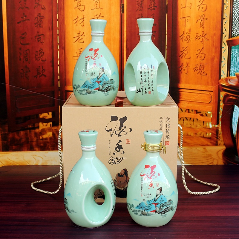 一斤陶瓷小酒坛月下独酌