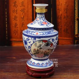 景德镇吉祥富贵3斤陶瓷酒瓶