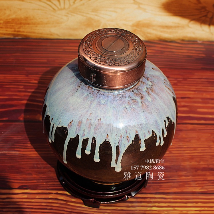 景德镇10斤高温色釉窑变酒坛