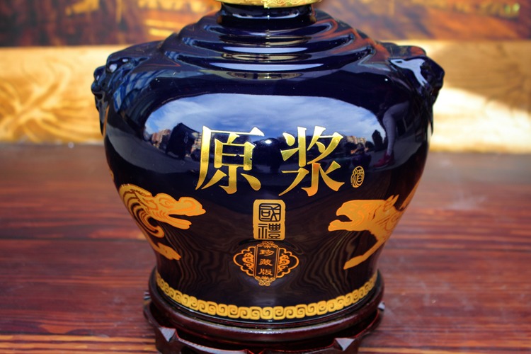 景德镇5斤10斤狮虎陶瓷酒坛