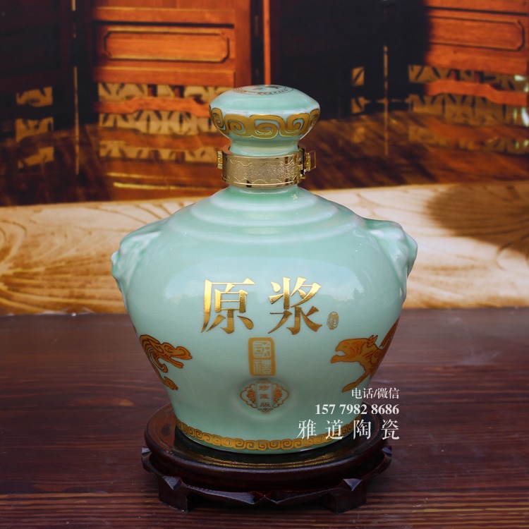 景德镇5斤10斤狮虎陶瓷酒坛