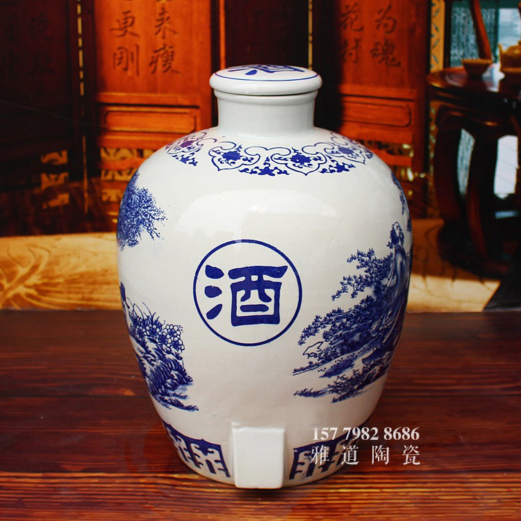 青花陶瓷酒坛系列-饮中八仙