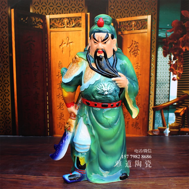 5斤10斤关公雕塑陶瓷酒坛摆设-10斤