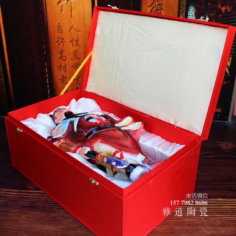 5斤10斤关公雕塑陶瓷酒坛摆设-5斤礼盒