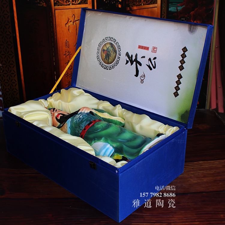 5斤10斤关公雕塑陶瓷酒坛摆设-10斤