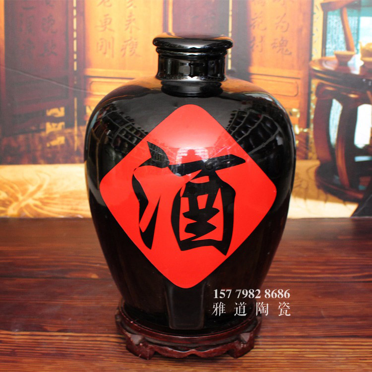 黑色酒字酒坛-30斤样式