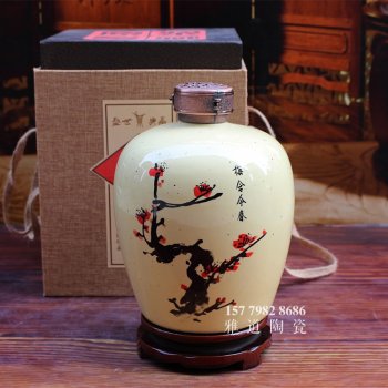 5斤珍藏原浆梅花陶瓷酒坛礼盒装