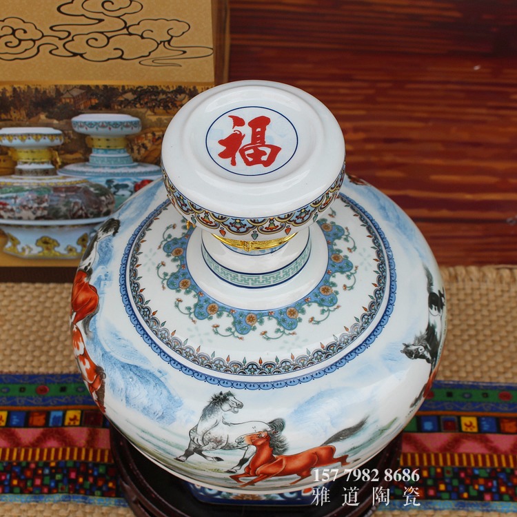 5斤10斤装酒坛子批发八骏图