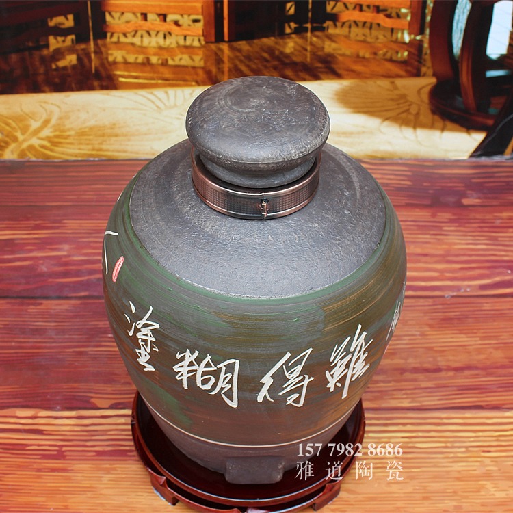 手工雕刻诗词难得糊涂陶瓷艺术酒坛