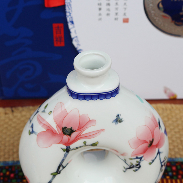 吉祥如意1斤陶瓷酒坛礼品盒套装