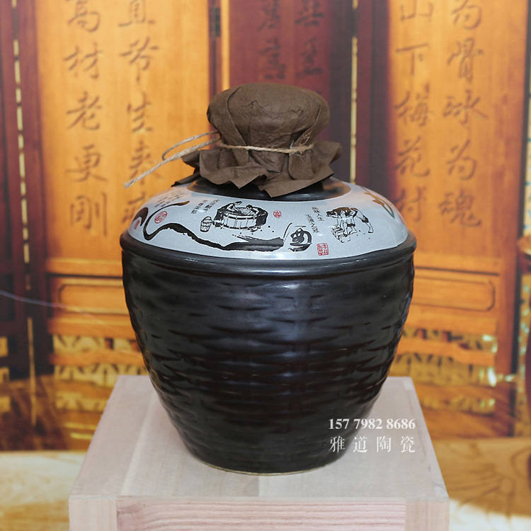 5斤老匠人酒黑釉酒坛子批发