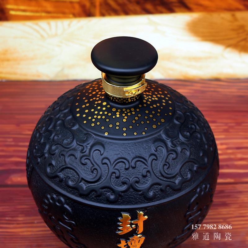 5斤10斤酒坛厂家推荐仿古黑釉高档酒坛