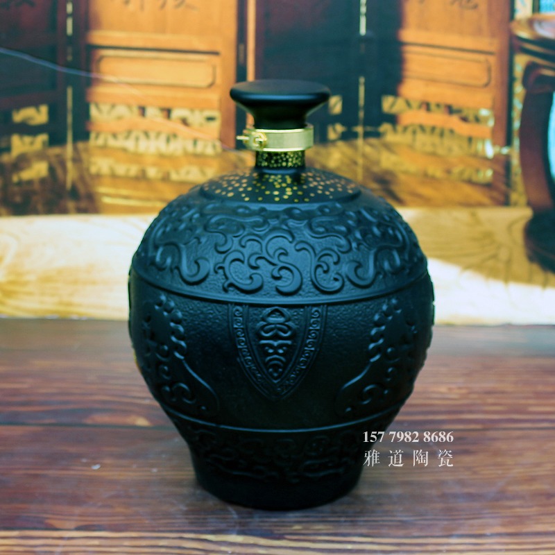5斤10斤酒坛厂家推荐仿古黑釉高档酒坛
