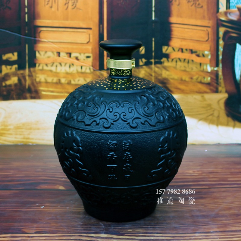 5斤10斤酒坛厂家推荐仿古黑釉高档酒坛