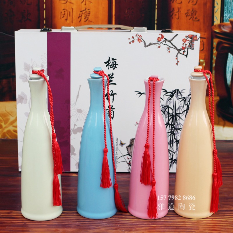 景德镇高档1斤文化陶瓷酒瓶礼品装