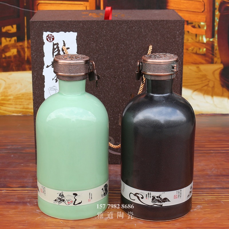 1斤3斤5斤陶瓷酒坛礼盒装一鉴钟情