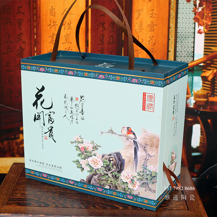 景德镇陶瓷2斤装酒坛花开富贵