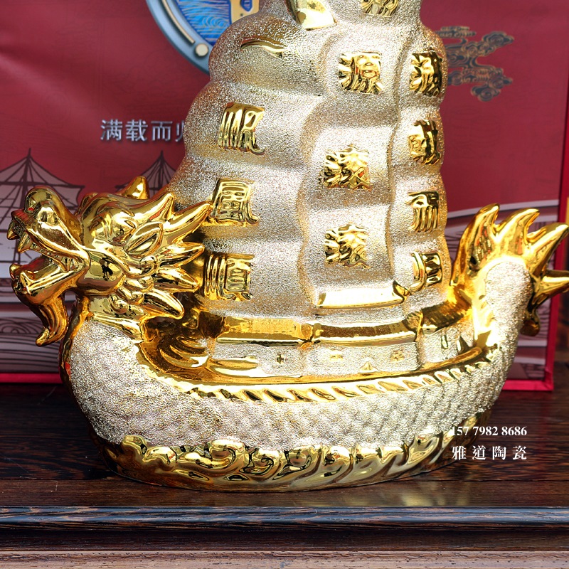 5斤装一帆风顺龙船镀金酒坛礼盒