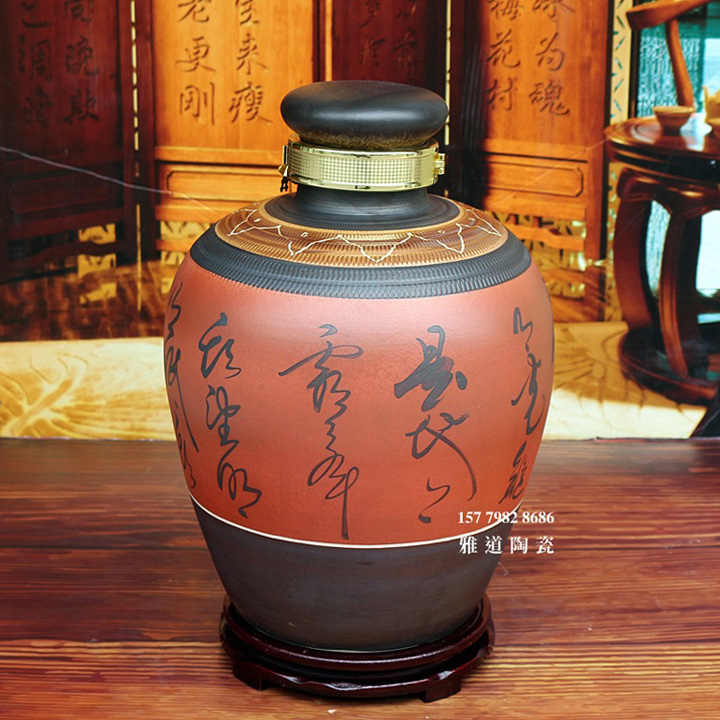 景德镇陶瓷手绘李白艺术酒坛