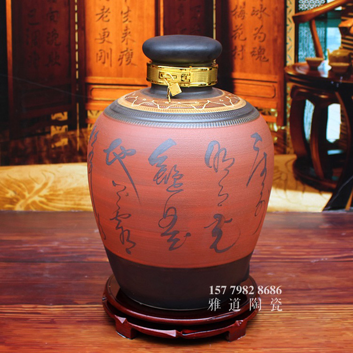景德镇陶瓷手绘李白艺术酒坛