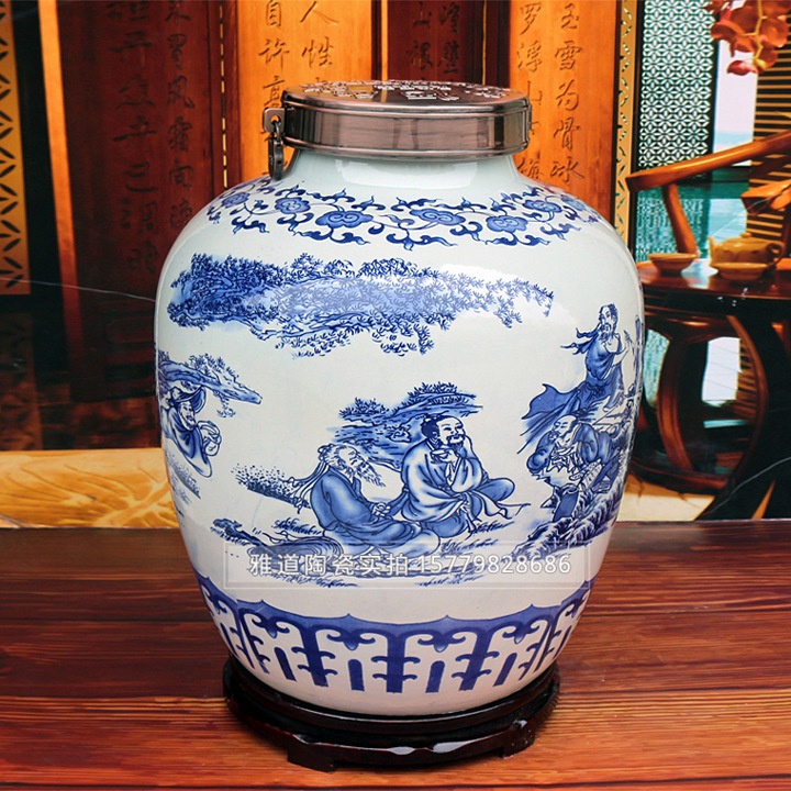 景德镇青花100斤150斤200斤装陶瓷酒坛