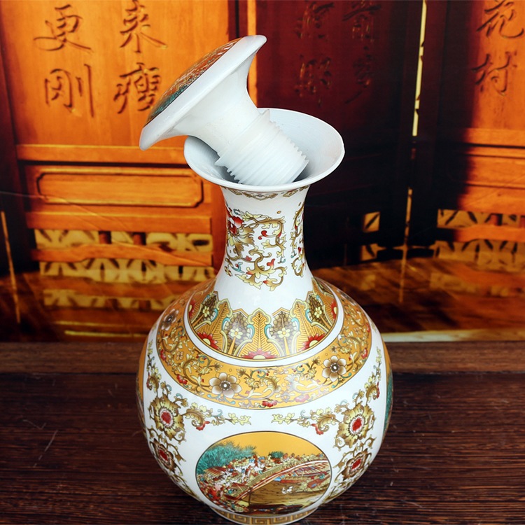 3斤装清明上河图陶瓷酒坛批发