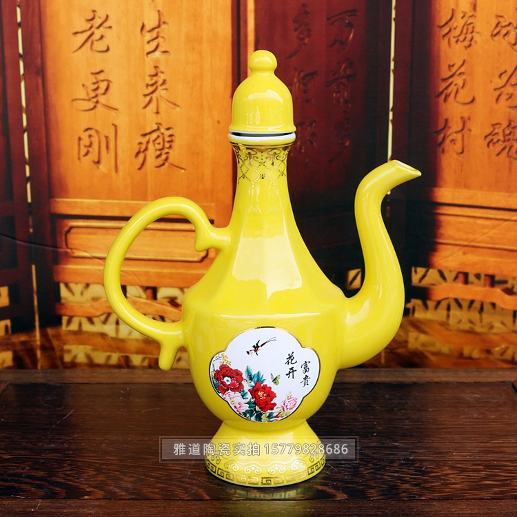 1斤装花开富贵陶瓷酒壶对装
